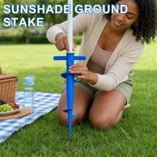 Beach Umbrella Sand Anchor Stand Adjustable Auger Base Holder for Parasol