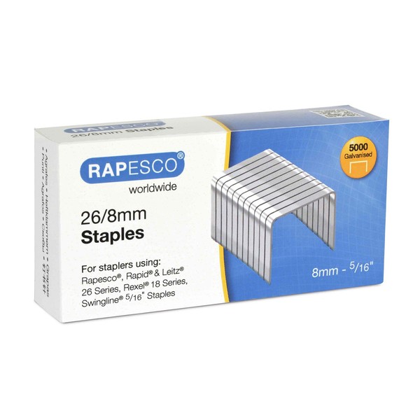 Rapesco S11880Z3 26/8 Mm Galvanised Staples, Box Of 5000 1 X 5000 26/8Mm-image