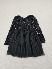 Cat  Jack Dress Girls XS 4/5 Black Full Sequin Top Tulle Bottom