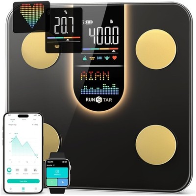 Runstar Smart Scale: Präzise digitale Waage für Gewicht, BMI und Herzfrequenz