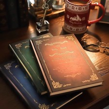 3 pcs Vintage Magic Notebook A5, Cover with Gold Foil Stamped Notebook, 100 page