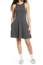 BP. Sleeveless Rib Minidress in Grey Medium Charcoal Heather Size XS