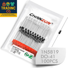100 Pcs 1N5819 Schottky Barrier Rectifier Diodes 1A 40V DO-41 DO-204AL Axial 5