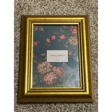 Laura Ashley Antiqued Gold Picture Frame Wood Holds 5 x 7 Photo