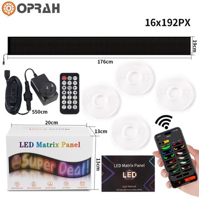 LED Flexible Screen Panel Matrix Display US Plug Car RGB Light Smart App Control