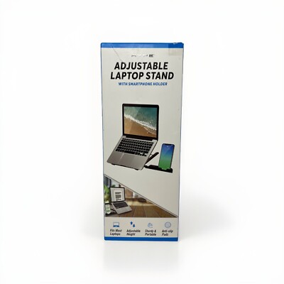 Hype Adjustable Laptop Stand With Smartphone Holder and Anti-Slip Padding