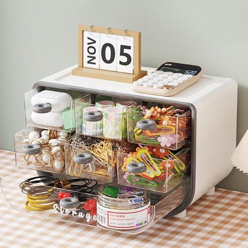 Plastic Makeup Storage Box Large Capacity Makeup Cosmetics Organizer Bathroom - Picture 7 of 11