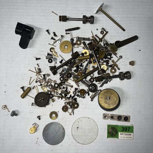 Lot of Vintage Clock Parts LUX CLOCK MFG CO Ship-bell 4 Cases bevels PARTS LOT