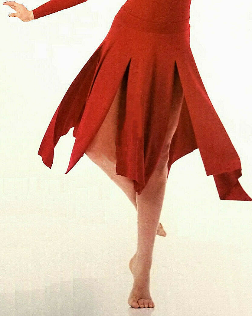 Adult Medium Red Slit Branded goods Skirt Matte Dance Jersey Ranking TOP10 Only Costume
