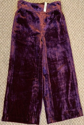 NWT Madewell Velvet Huston Pull-On Crop Pants SzXS J8447 In Plum - Picture 3 of 10