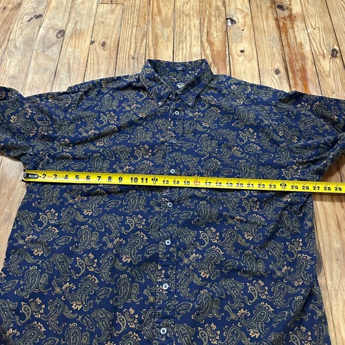 VTG Dockers Shirt Mens 2XLT Blue Paisley AOP Long Sleeve Button Down - EUC - Picture 6 of 9