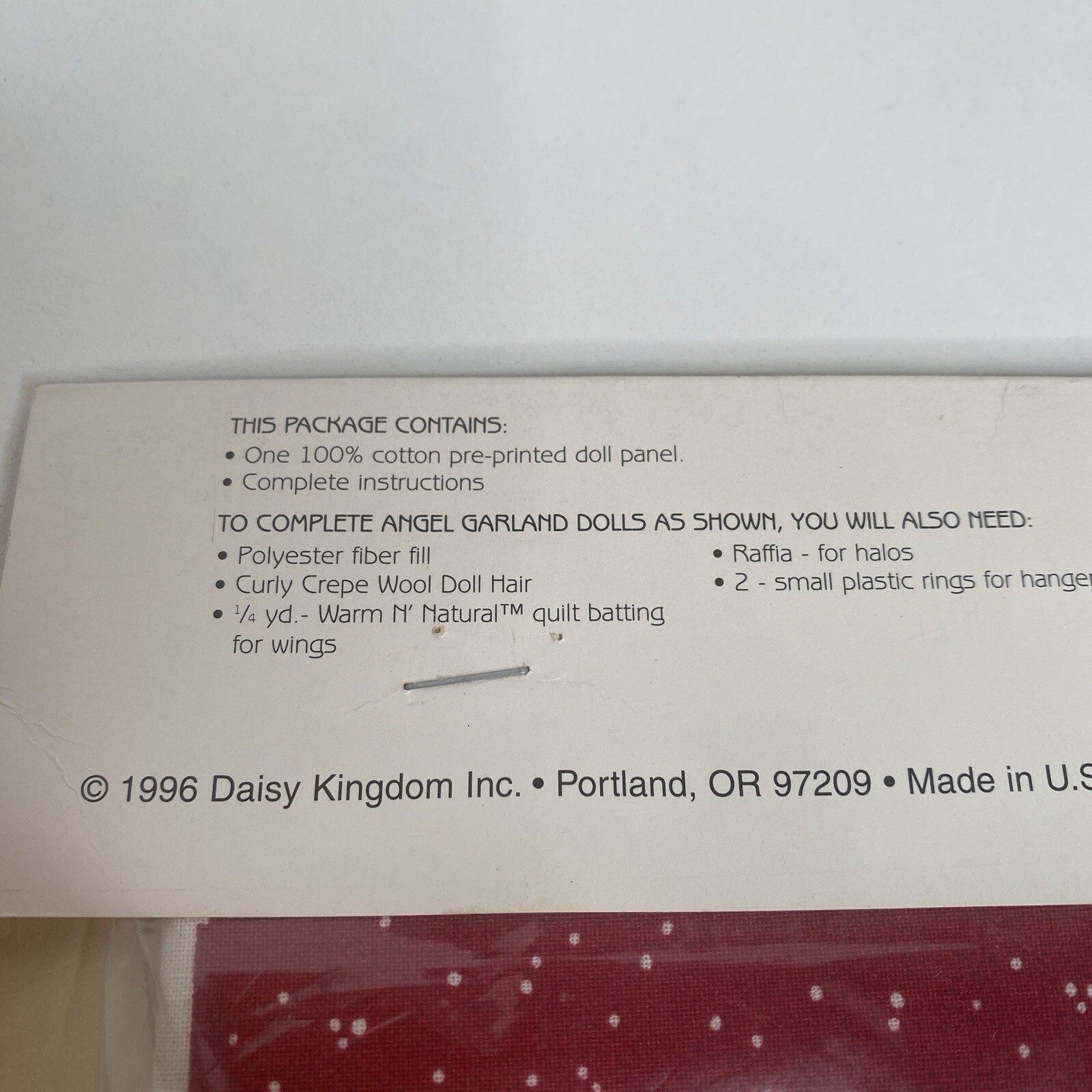 Vintage Daisy Kingdom Angel Garland Dolls Kit Stitch N' Stuff Fabric Panels 1996