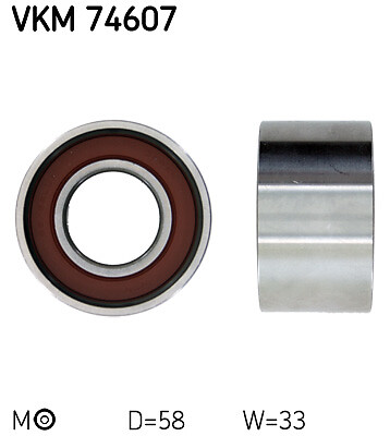 VKM 74607 SKF Tensioner Pulley, timing belt for MAZDA