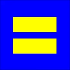 Human Rights Equality LGBTQ Blue and Yellow Car Window Vinyl Decal