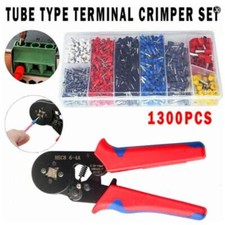 Wire Copper Crimp Connector Insulated Cord Pin End Terminal Kit 1x plier 1300pc