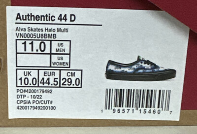 Tony Alva X VANS Authentic 44 D x Alva Skates Low Airbrushed Size