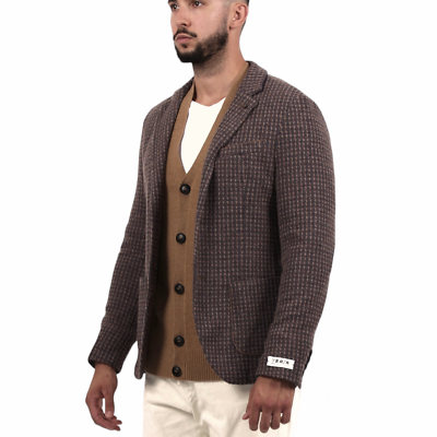 Giacca uomo BERNA Italia in misto lana con revers - Main Image