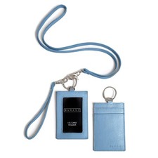 Burano Ausweis Kartenetui Schlüsselband 3 Stück Set Leder Ozeanblau Neu