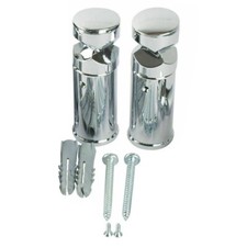 Heated Towel Rail Brackets Chrome – Fits Flat & Curved Radiators – In-Rail Type