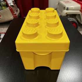 LEGO Storage Brick Case 8 Stud Yellow Container Plastic 2015 Bin Box EMPTY 10696