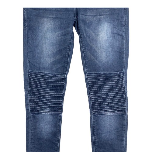Dear John Womens Jeans Size 27 Medium Wash Ribbed Knees Stretch Low Rise Skinny - Picture 4 of 7