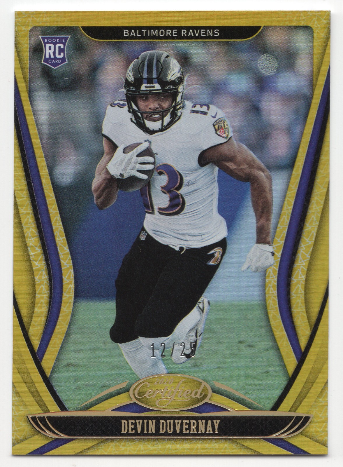 2020 Panini Certified DEVIN DUVERNAY #133 Gold Mirror Holo /25 RC-Ravens