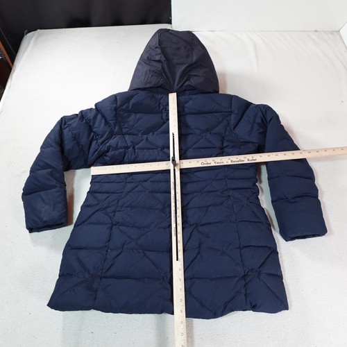 Lands End Down Parka Womens Large Blue Puffer Bubble Jacket Detachable Hood Coat - Picture 17 of 21