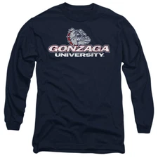 Gonzaga University Adult Long Sleeve T-Shirt Distressed Primary, Navy, S-3XL