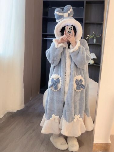 New Womens Princess Elsa Fleece Pajamas Sleepwear Anime Kigurumi Cosplay Costume - Picture 1 of 7