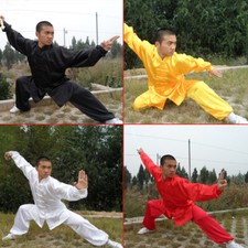 Kung Fu Tai Chi Uniform Martial Arts Suit Shaolin Changchuan Clothes Solid Color