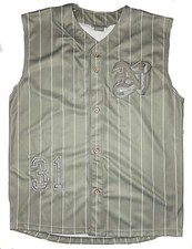 VTG Nike '00s Hip-Hop Men's Gray Pinstripe Stitched 31 Basketball Jersey; XL