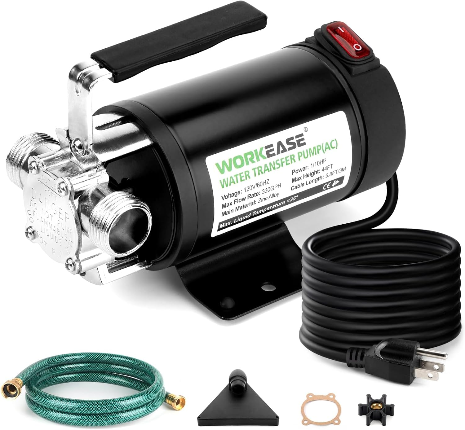 Water Transfer Pump, 120 V 330 Gallon Electric Utility Water Transfer Pumps with