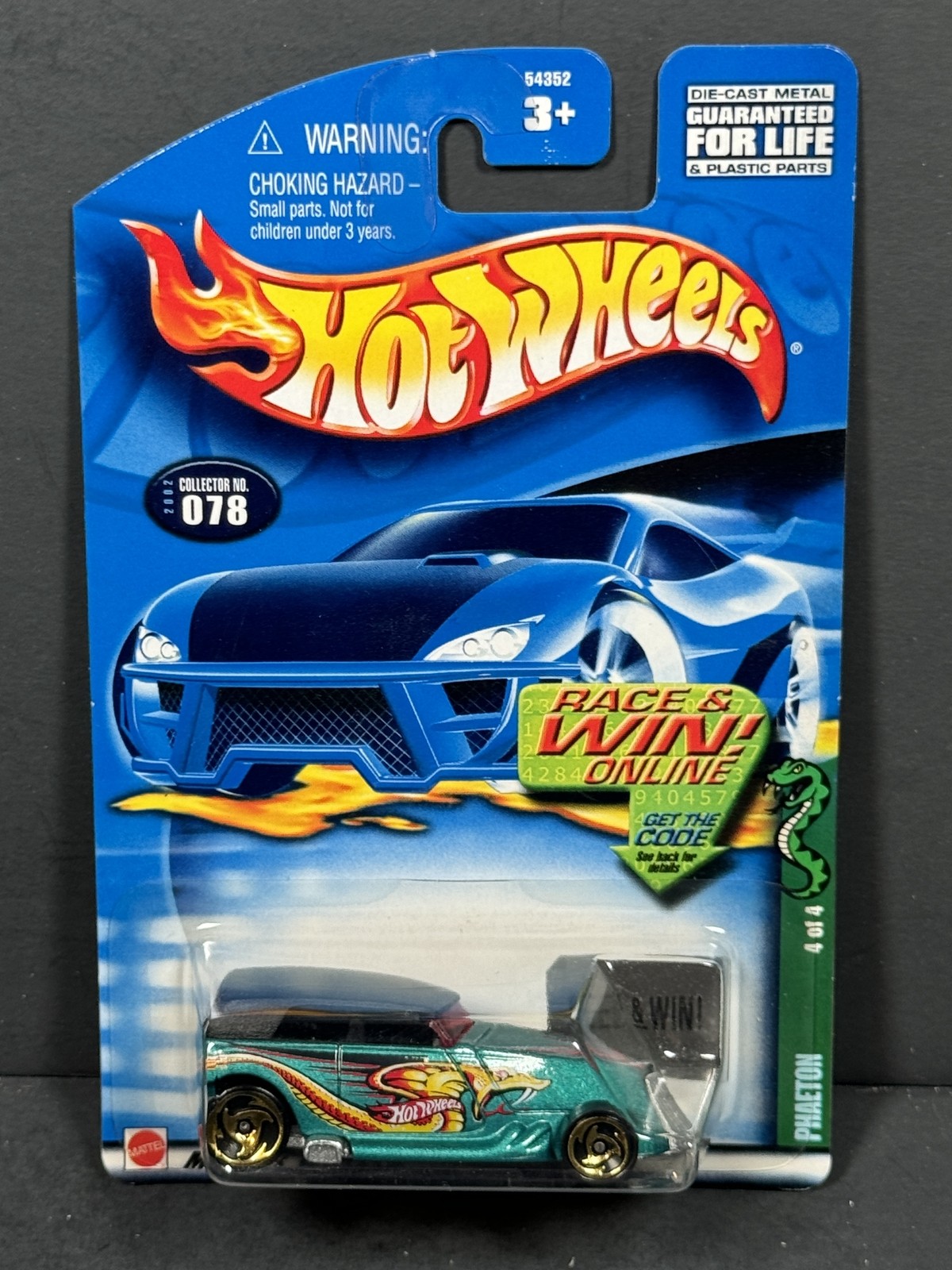 HOT WHEELS 2002 Phaeton 4/4, Green, Cold Blooded, #078