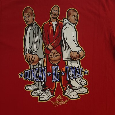 VINTAGE Adidas Basketball Shirt Duncan KG T-mac Red Y2K 2000s Rare