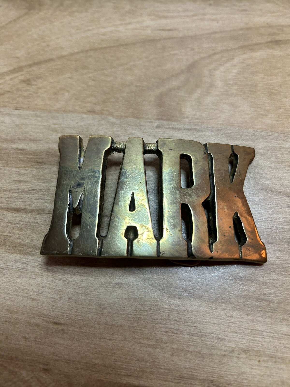 Solid Brass "Mark" Belt Buckle - image 1