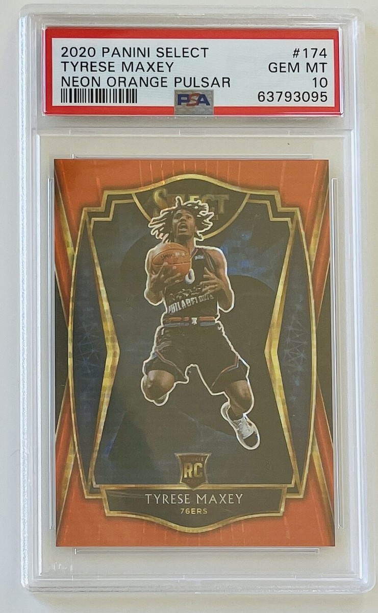 2020-21 Select Tyrese Maxey #11/15 Neon Orange Pulsar Prizm PSA 10