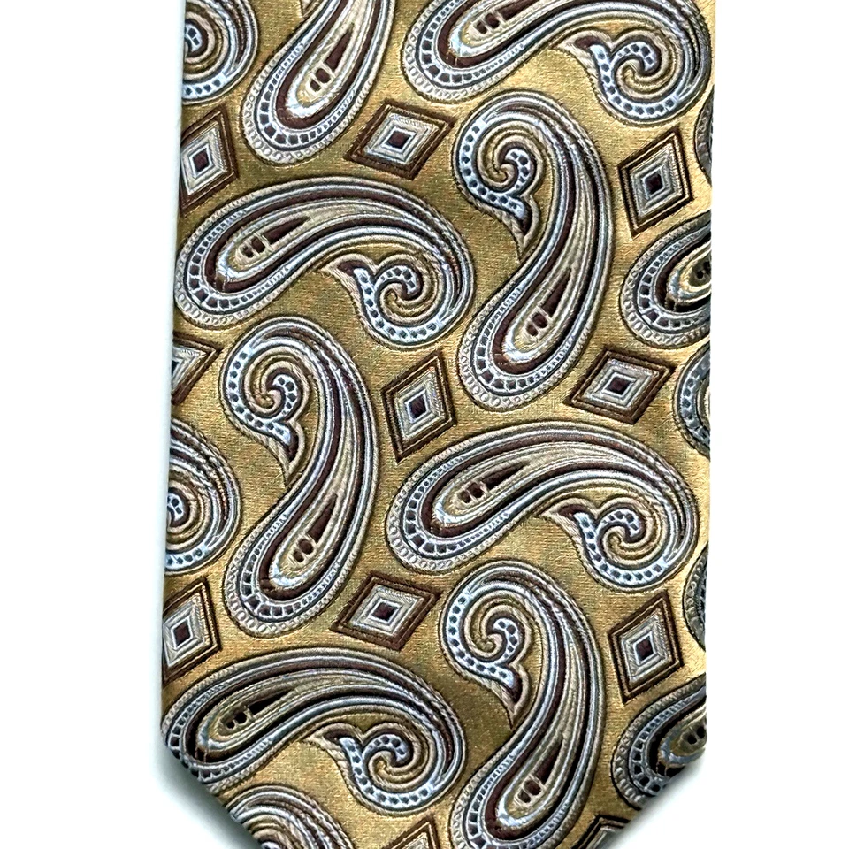 Corbata Robert Talbott Best Of Class dorada cachemira 100 % seda 60" Foto 3 de 4