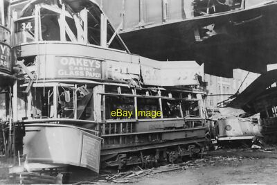 Foto 12x8 London Tram No1600 WW2 Luftangriffsschaden Blackfriars Bridge Rd 25.10.40