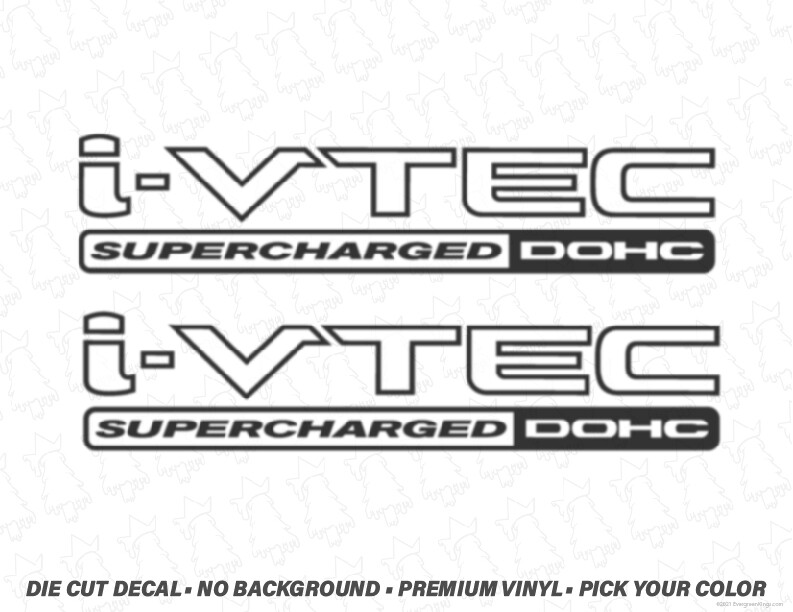 i-Vtec DOHC Supercharged Door Decals for Civic Si RSX i-vtec k20