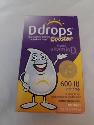 Ddrops Booster Kids Vitamin D Liquid Drops 600 IU - 0.09 fl oz EXP 05/25