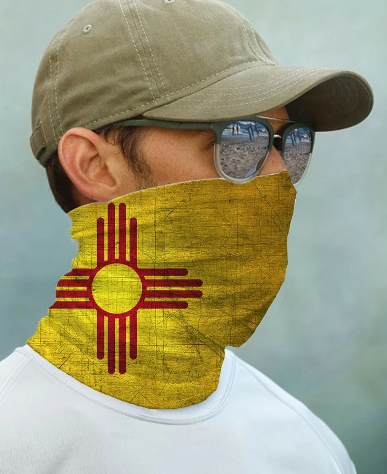 PARAGON SUN GAITER Mask UPF 50+ UV Protecter New Mexico Flag Fishing Sport Face Neck