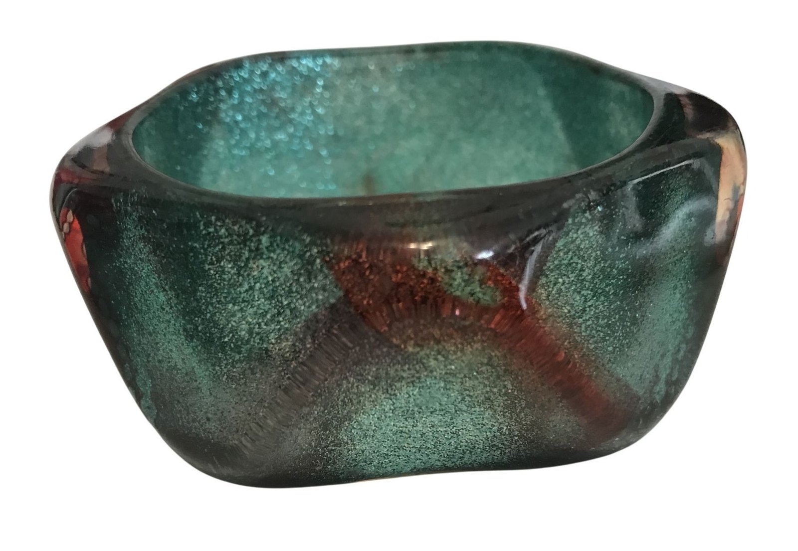 Peacock Lucite Statement Bangle Bracelet Swirled … - image 6