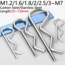 304 Stainless Steel/Carbon Steel R-pins Wave Closure Pins M1.2/1.6/1.8/2/2.5~M7