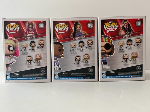 Funko Pop WWE Bundle Alexa Bliss #107 + Bianca Belair #108 + Dude Love #109 (x3) - Bild 2 von 6