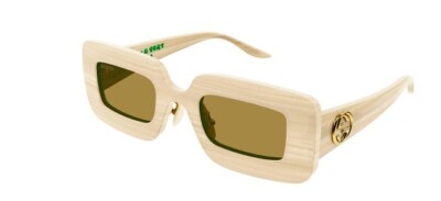 Gucci GG0974S 002 Beige/Brown Rectangular Women's Sunglasses