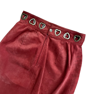 Vintage Moschino Cheap & Chic Heart Waist Suede Mini Skirt Size S