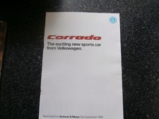 Volkswagen Corrado Launch Description 1988. Brochure Autocar & Motor