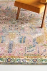 Hand-Tufted Wool & Viscose Rug Avery Design Floral Pattern Beige Pink Accents