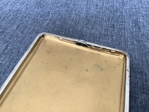 🇩🇪 Top Rarität vintage antikes großes Zigaretten Etui mit Emaille / Bemalung - Bild 10 von 13