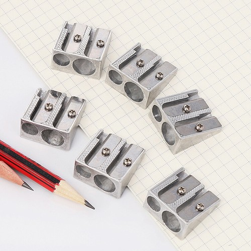 New Reliable Metal Pencil Sharpeners Double Hole Drawing Writing Sharpener h QW - Afbeelding 1 van 8